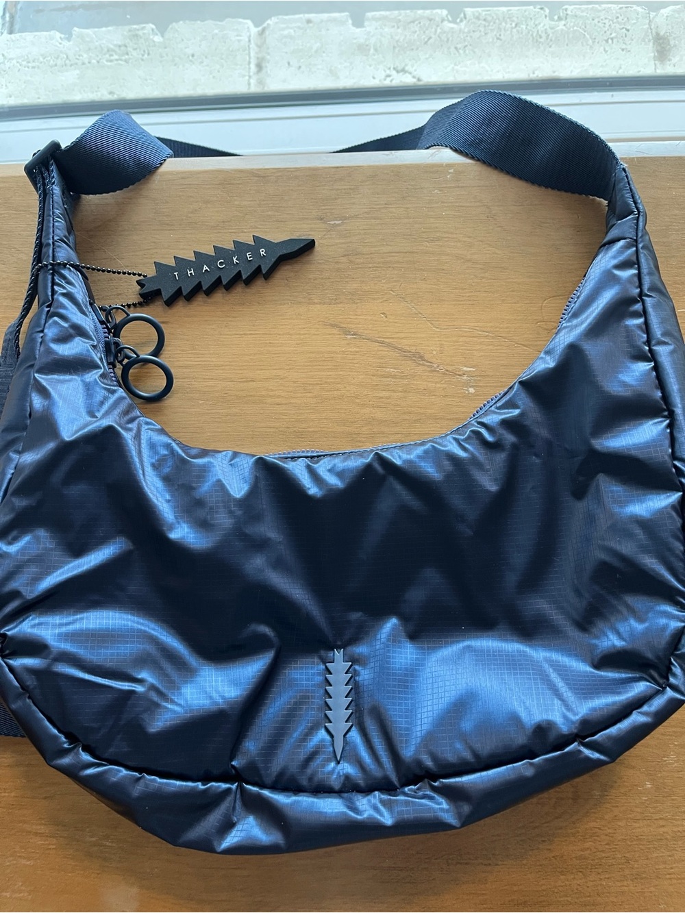 THACKER Navy Quilted Shoulder Bag
